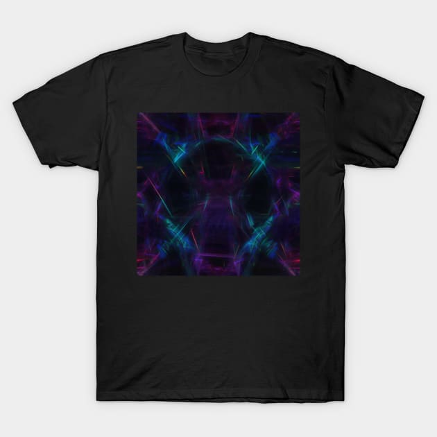 Neon Trippy EDM Festival Rave Pattern T-Shirt by AlexandrAIart